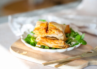 Bricks patate douce tomate séchée et chèvre