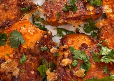 Patates douces en croûte de parmesan