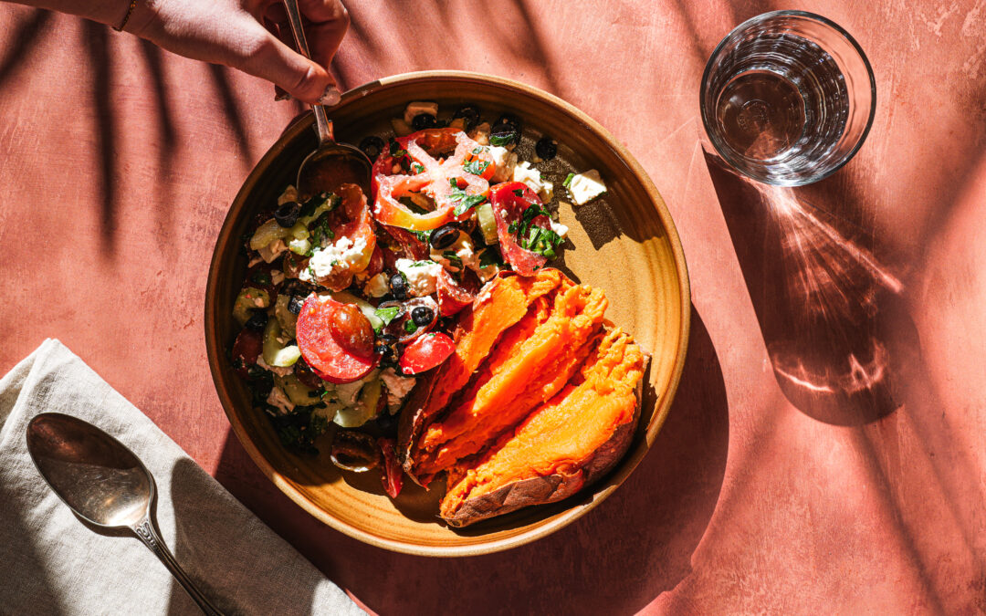 Patates douces chargées à la méditerranéenne