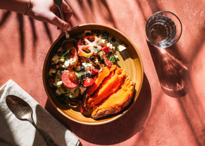 Patates douces chargées à la méditerranéenne